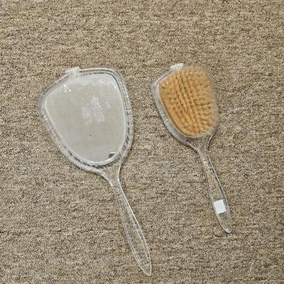 Lot of Antique Bruch and Mirror