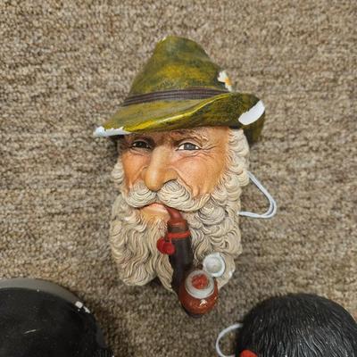 Lot of 5 Bossons and Bosson-Style Hanging Bust Plaques - As is