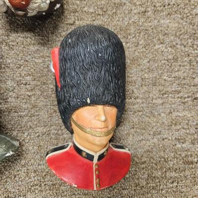 Lot of 5 Bossons and Bosson-Style Hanging Bust Plaques - As is