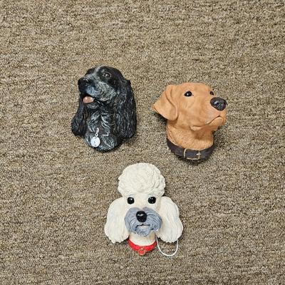 Lot of 3 Bosson-Stlye Price Import Hanging Dog Plaques