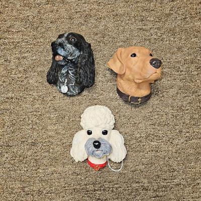 Lot of 3 Bosson-Stlye Price Import Hanging Dog Plaques