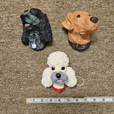Lot of 3 Bosson-Stlye Price Import Hanging Dog Plaques