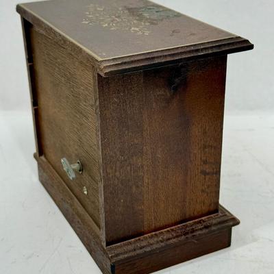 Vintage Jewelry Box - wooden chest of 3 drawers with one handle missing Made in Japan