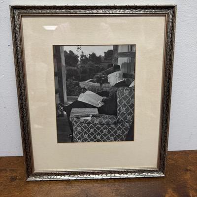 Framed Vintage Photograph 14" x 16" of Father Arthur J. Hutchinson and Vintage Book on San Juan Capistrano Memories