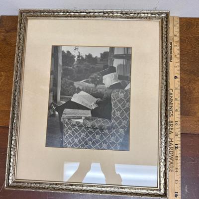 Framed Vintage Photograph 14" x 16" of Father Arthur J. Hutchinson and Vintage Book on San Juan Capistrano Memories