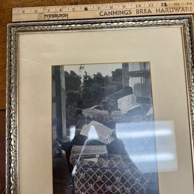 Framed Vintage Photograph 14" x 16" of Father Arthur J. Hutchinson and Vintage Book on San Juan Capistrano Memories