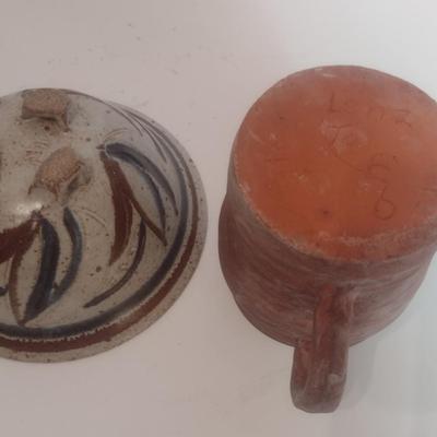 Set of Three Studio Art Pottery Pieces Signed by Artist
