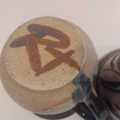 Set of Three Studio Art Pottery Pieces Signed by Artist