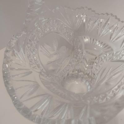Set of Three Centerpiece Baskets Two Crystal and One Milk Glass