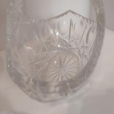 Set of Three Centerpiece Baskets Two Crystal and One Milk Glass