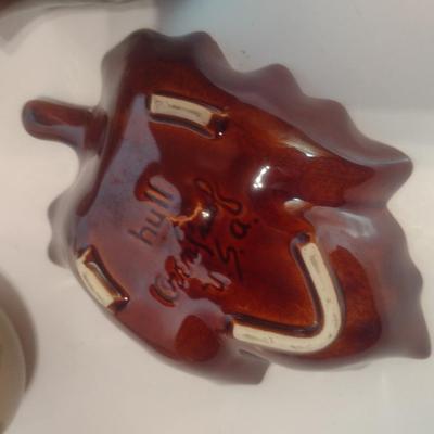 Collection of Vintage Pottery Serving Pieces Includes Hull Pottery