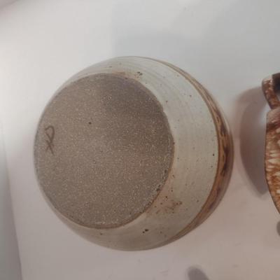 Collection of Vintage Pottery Serving Pieces Includes Hull Pottery