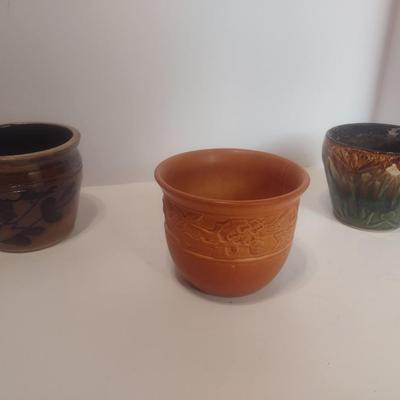 Set of Three Pottery Vases Includes Robinson Ransbottom Roseville, OH