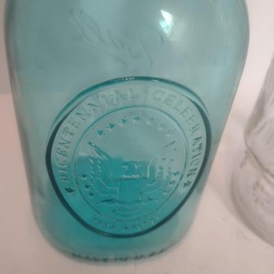 Green Mason Ball Bicentennial Jar and Mr. Peanut Jar
