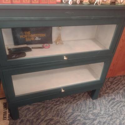 Vintage Art Metal Two Compartment Barrister Cabinet