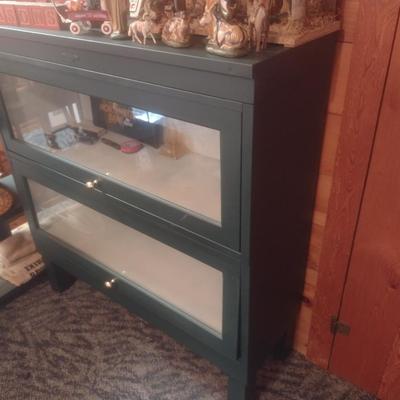 Vintage Art Metal Two Compartment Barrister Cabinet