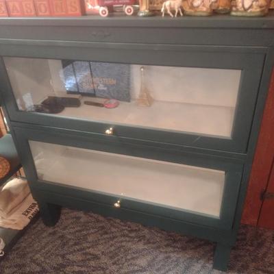 Vintage Art Metal Two Compartment Barrister Cabinet