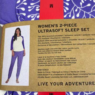 New Eddie Bauer Women’s Purple Sleep Set Size M
