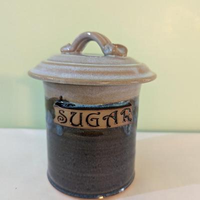 Handmade Pottery Sugar Container (K)