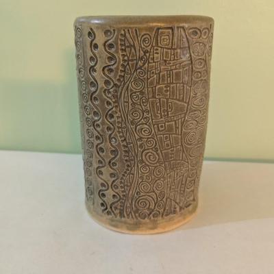 Handmade Pottery Vessel Signed (K)
