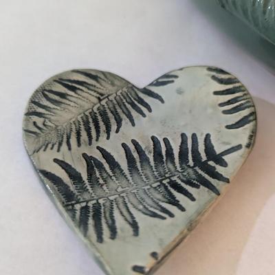 Handmade Pottery Heart Trinket Bowls (K)