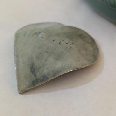 Handmade Pottery Heart Trinket Bowls (K)