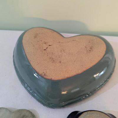 Handmade Pottery Heart Trinket Bowls (K)
