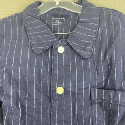 Men’s Land’s End Flannel PJ Shirt Navy XLT