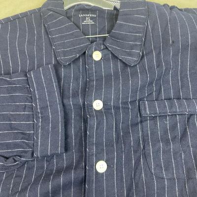 Men’s Land’s End Flannel PJ Shirt Navy XLT