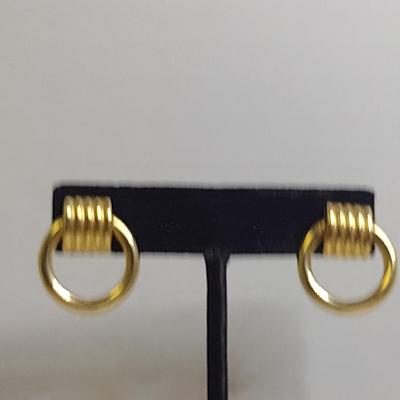 14 Karat Yellow Gold Post Earrings- Approx Total Weight 1.7 Grams (#39)