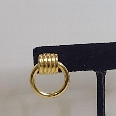 14 Karat Yellow Gold Post Earrings- Approx Total Weight 1.7 Grams (#39)