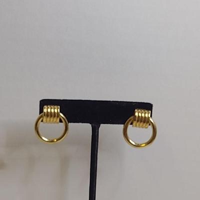 14 Karat Yellow Gold Post Earrings- Approx Total Weight 1.7 Grams (#39)