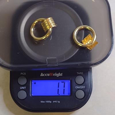 14 Karat Yellow Gold Post Earrings- Approx Total Weight 1.7 Grams (#39)