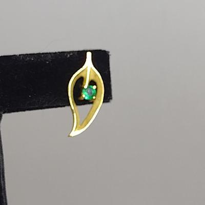 14 Karat Yellow Gold and Gemstone Post Earrings- Approx Total Weight 4.3 Grams (#40)
