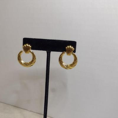 14 Karat Yellow Gold Post Earrings- Approx Total Weight 1.3 Grams (#41)