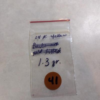 14 Karat Yellow Gold Post Earrings- Approx Total Weight 1.3 Grams (#41)