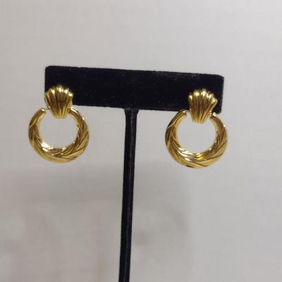 14 Karat Yellow Gold Post Earrings- Approx Total Weight 1.3 Grams (#41)