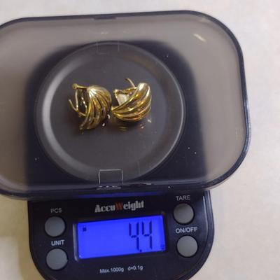 14 Karat Yellow Gold Post Earrings- Approx Total Weight 4.4 Grams (#42)