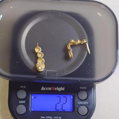 14 Karat Yellow Gold Post Earrings- Approx Total Weight 2.2 Grams (#44)