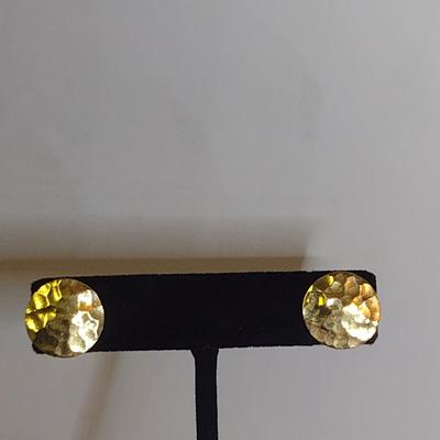 14 Karat Plumb Yellow Gold Post Earrings- Approx Total Weight 1.0 Grams (#45)