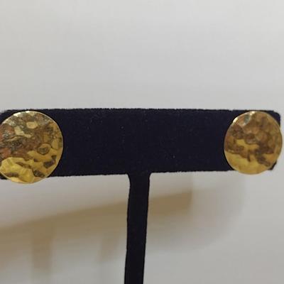 14 Karat Plumb Yellow Gold Post Earrings- Approx Total Weight 1.0 Grams (#45)