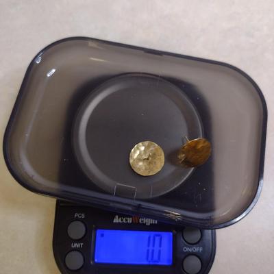 14 Karat Plumb Yellow Gold Post Earrings- Approx Total Weight 1.0 Grams (#45)