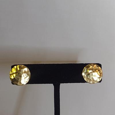 14 Karat Plumb Yellow Gold Post Earrings- Approx Total Weight 1.0 Grams (#45)