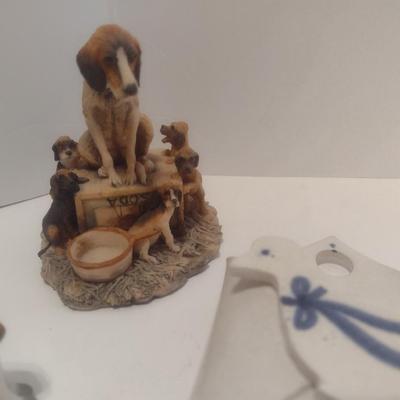 Collection of Animal Figurines Ceramic, Wood, Pewter, Brass