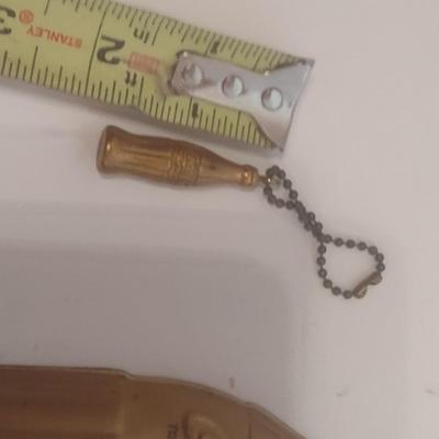Vintage Tin Coca-Cola Wall Thermometer and Two Coca-Cola Key Chains