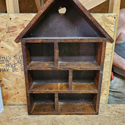 Vintage Hanging House Shaped Knick Knack Shelf