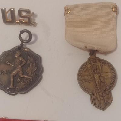 Collection of Antique Military and Track and Field Medals