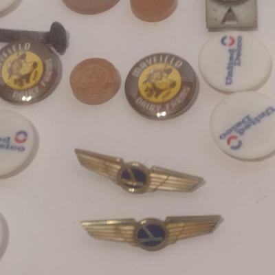 Collection of Vintage Buttons, Lapel Pins and Other