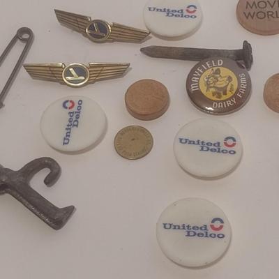 Collection of Vintage Buttons, Lapel Pins and Other