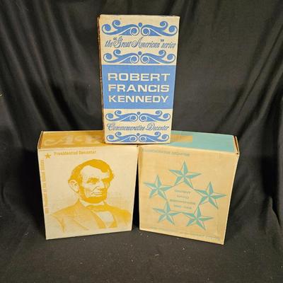 Lot of 3 "New in Box" Wheaton Presidential Bottles